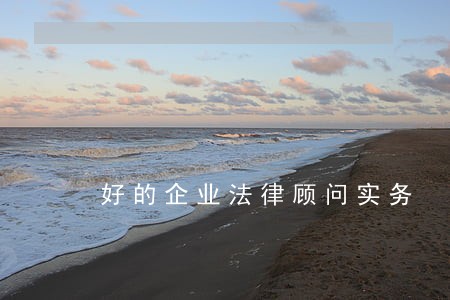 好的企业法律顾问实务 好的企业法律顾问实务