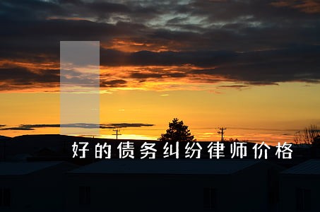 好的债务纠纷律师价格
