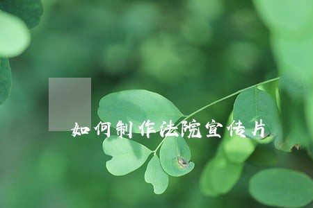 如何制作法院宣传片 如何制作法院宣传片