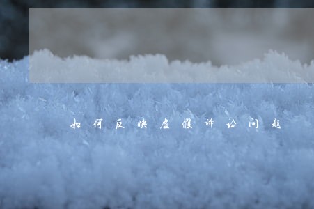 如何反映虚假诉讼问题 如何反映虚假诉讼问题