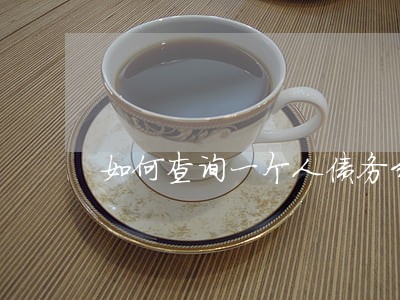 如何查询一个人债务纠纷律师