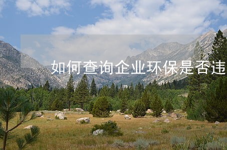 如何查询企业环保是否违法