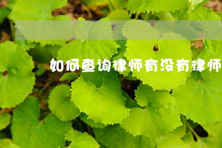 如何查询律师有没有律师证
