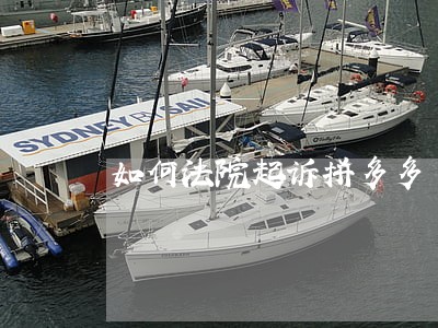 如何法院起诉拼多多 如何法院起诉拼多多