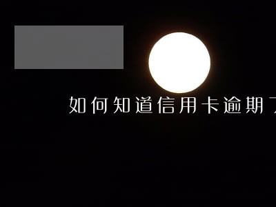 如何知道信用卡逾期了多久