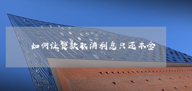 如何让贷款取消利息只还本金 如何让贷款取消利息只还本金