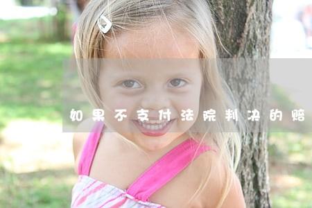 如果不支付法院判决的赔偿 如果不支付法院判决的赔偿