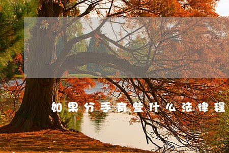 如果分手有些什么法律程序 如果分手有些什么法律程序