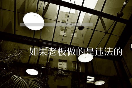 如果老板做的是违法的 如果老板做的是违法的