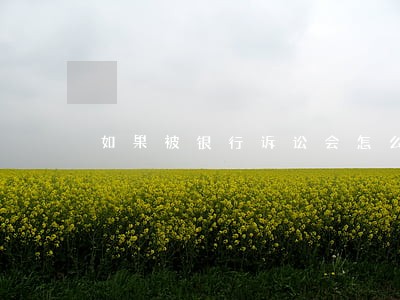 如果被银行诉讼会怎么样 如果被银行诉讼会怎么样