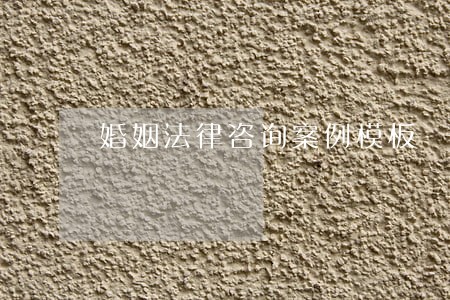 婚姻法律咨询案例模板 婚姻法律咨询案例模板