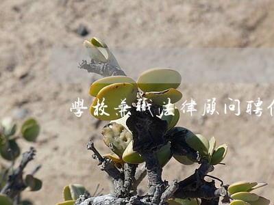 学校兼职法律顾问聘任合同 学校兼职法律顾问聘任合同