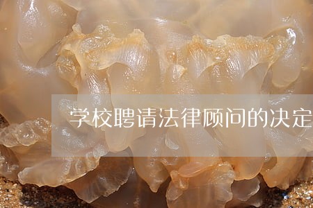 学校聘请法律顾问的决定 学校聘请法律顾问的决定