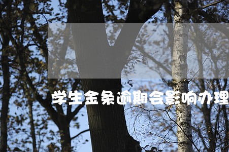 学生金条逾期会影响办理信用卡 学生金条逾期会影响办理信用卡