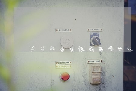 孩子非亲生撤销离婚协议 孩子非亲生撤销离婚协议