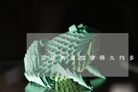 宁波债务清偿律师大约多少钱 宁波债务清偿律师大约多少钱