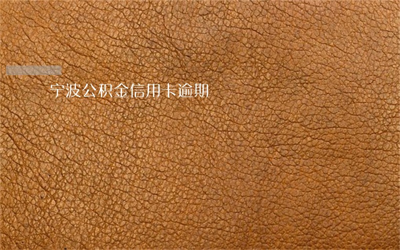 宁波公积金信用卡逾期 宁波公积金信用卡逾期