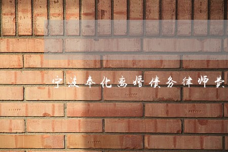 宁波奉化离婚债务律师费 宁波奉化离婚债务律师费