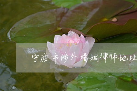 宁波市涉外婚姻律师地址 宁波市涉外婚姻律师地址