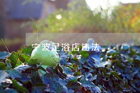 宁波足浴店违法 宁波足浴店违法