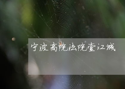 宁波高院法院壹江城