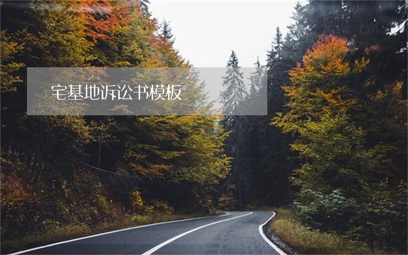 宅基地诉讼书模板 宅基地诉讼书模板