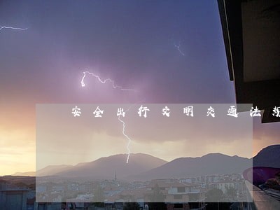 安全出行文明交通法规 安全出行文明交通法规