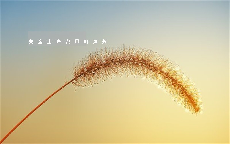 安全生产费用的法规