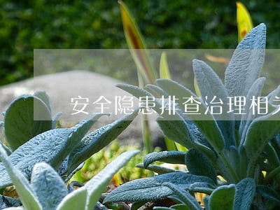 安全隐患排查治理相关文件法规 安全隐患排查治理相关文件法规