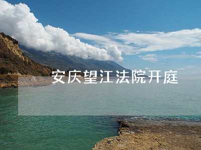 安庆望江法院开庭 安庆望江法院开庭