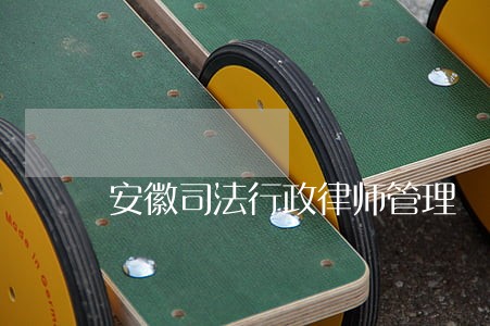 安徽司法行政律师管理 安徽司法行政律师管理