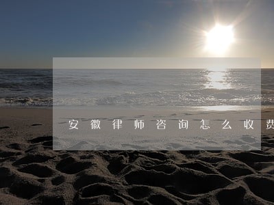 安徽律师咨询怎么收费 安徽律师咨询怎么收费