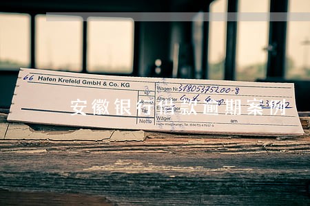 安徽银行借款逾期案例