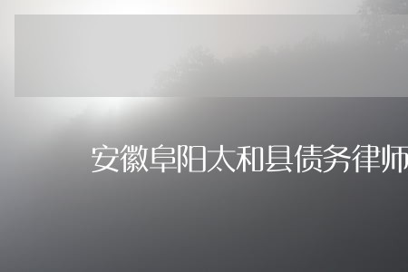 安徽阜阳太和县债务律师 安徽阜阳太和县债务律师
