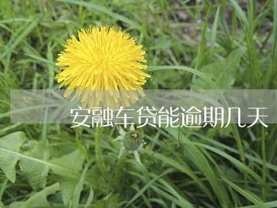 安融车贷能逾期几天 安融车贷能逾期几天