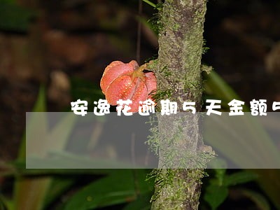 安逸花逾期5天金额500 安逸花逾期5天金额500