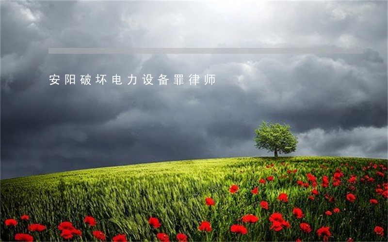 安阳破坏电力设备罪律师 安阳破坏电力设备罪律师
