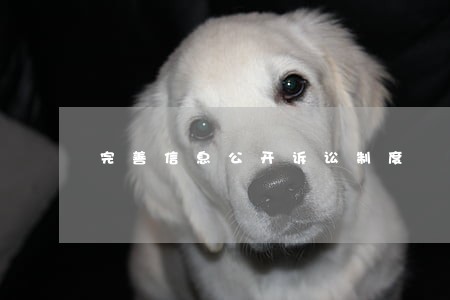完善信息公开诉讼制度 完善信息公开诉讼制度