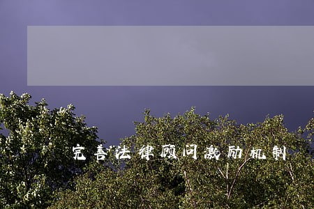 完善法律顾问激励机制 完善法律顾问激励机制