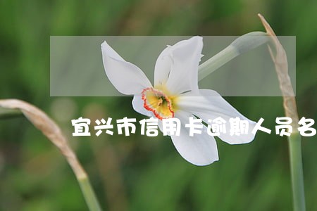 宜兴市信用卡逾期人员名单 宜兴市信用卡逾期人员名单