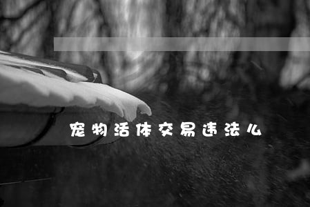 宠物活体交易违法么 宠物活体交易违法么