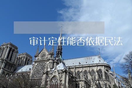 审计定性能否依据民法 审计定性能否依据民法