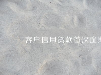 客户信用贷款首次逾期会怎样