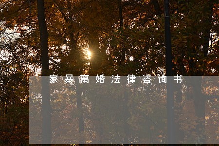 家暴离婚法律咨询书
