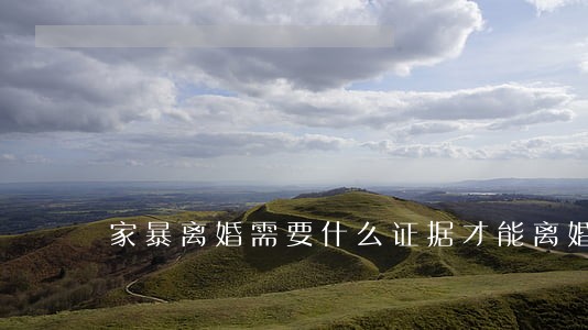 家暴离婚需要什么证据才能离婚 家暴离婚需要什么证据才能离婚