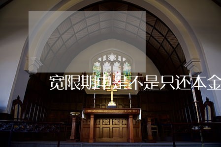 宽限期中是不是只还本金就可以 宽限期中是不是只还本金就可以