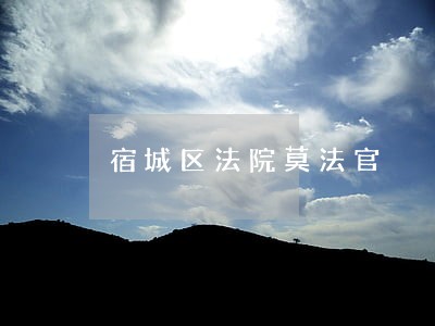 宿城区法院莫法官 宿城区法院莫法官