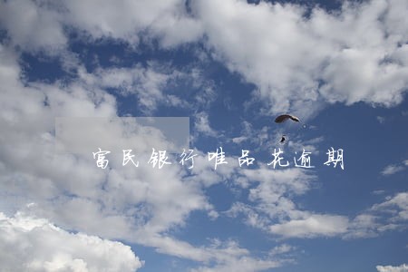 富民银行唯品花逾期 富民银行唯品花逾期