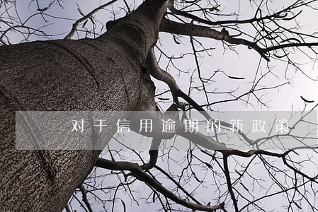 对于信用逾期的新政策 对于信用逾期的新政策