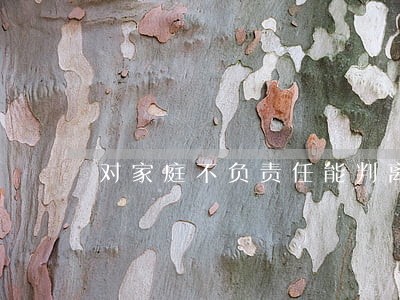 对家庭不负责任能判离婚吗 对家庭不负责任能判离婚吗